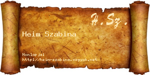 Heim Szabina névjegykártya